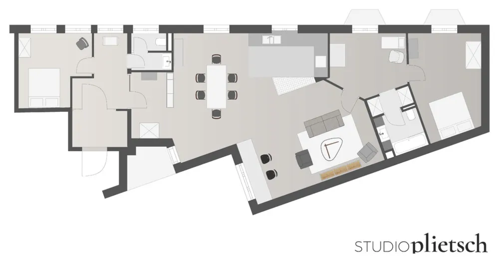 140 qm Wohnloft Grundriss