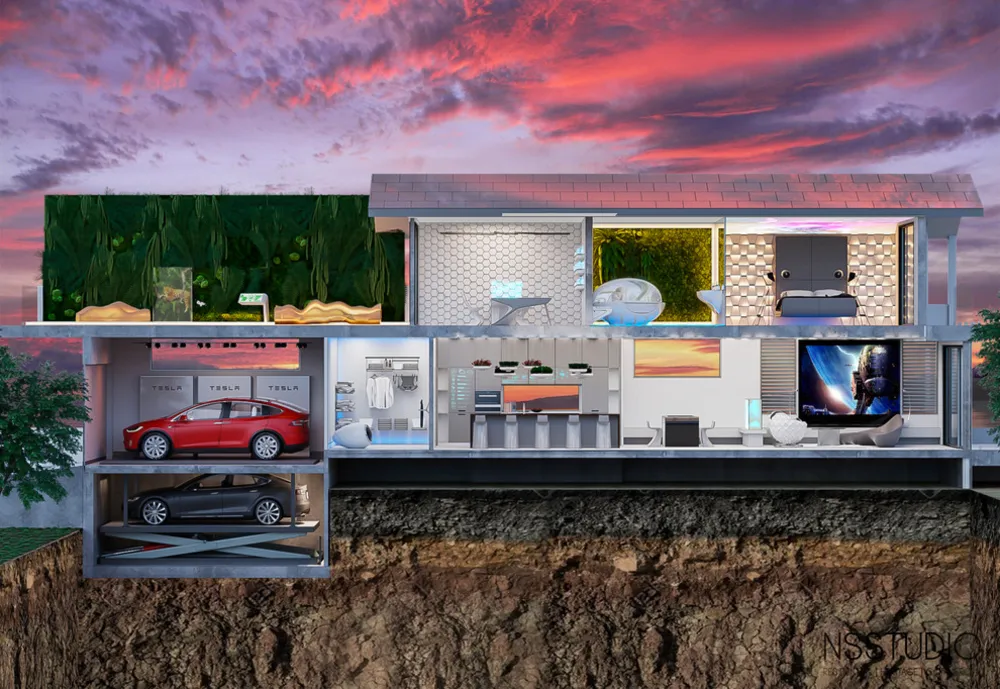 Das Haus der Zukunft Außenquerschnitt