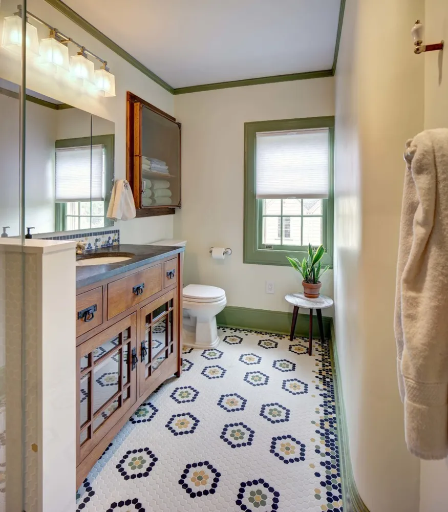 Kąpiel dla gości w stylu vintage rzemieślnika