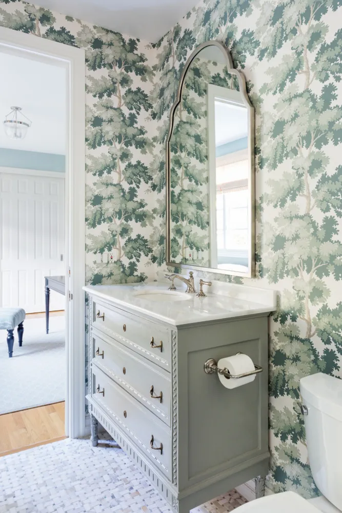 Santa Monica Feminint gæstebad med blomstertapet