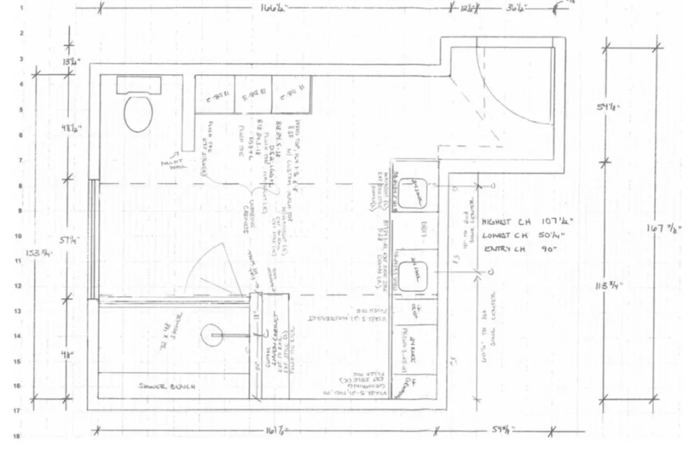 Bagno della settimana: un rifugio in soffitta nero, grigio, oro e glamour