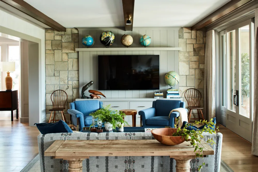 Beach Style Family Room