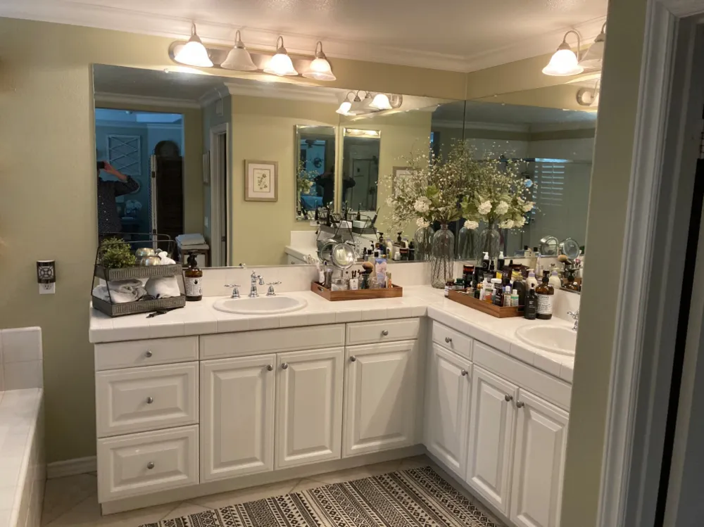 Before Photo of Double Sink Vanity