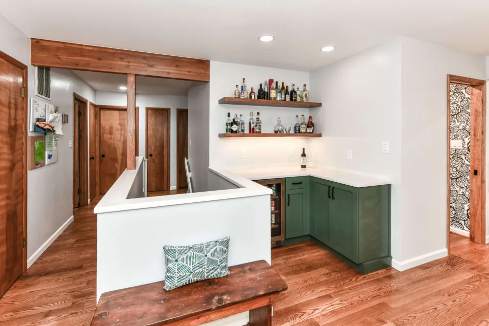 Reston Contemporary Kitchen, Bar & Powder Room Remodel