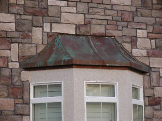 Custom Copper Bay Window Cover