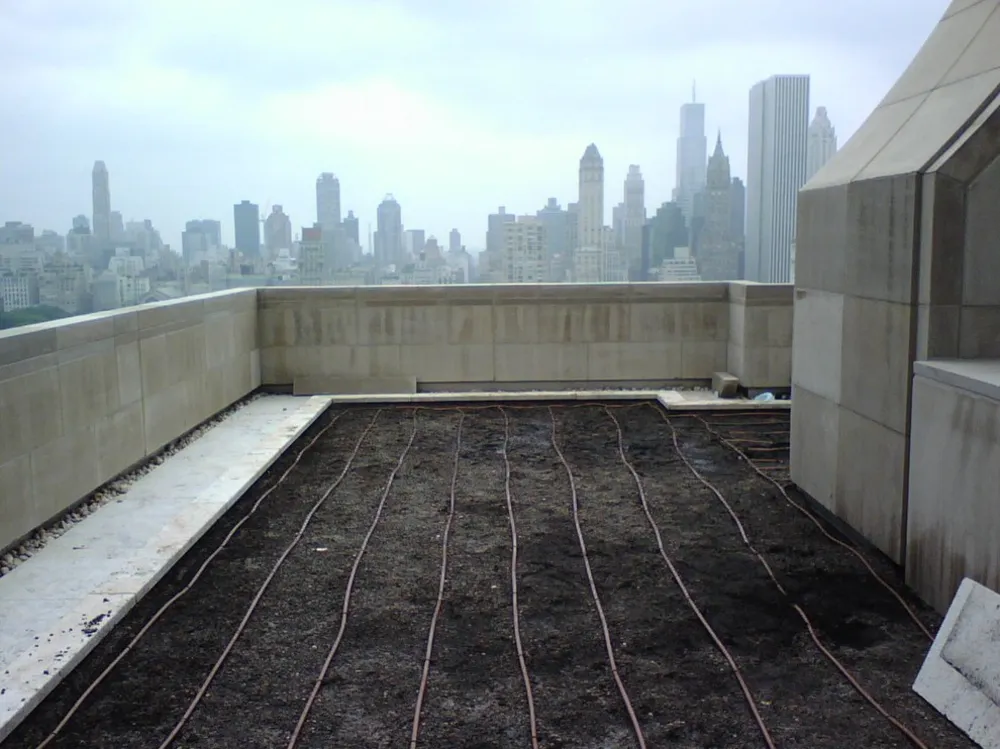 NYC druppelirrigatie op het dak