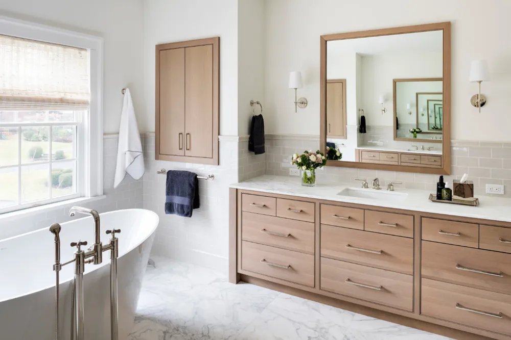 Oak and Marble Spa Master Bath